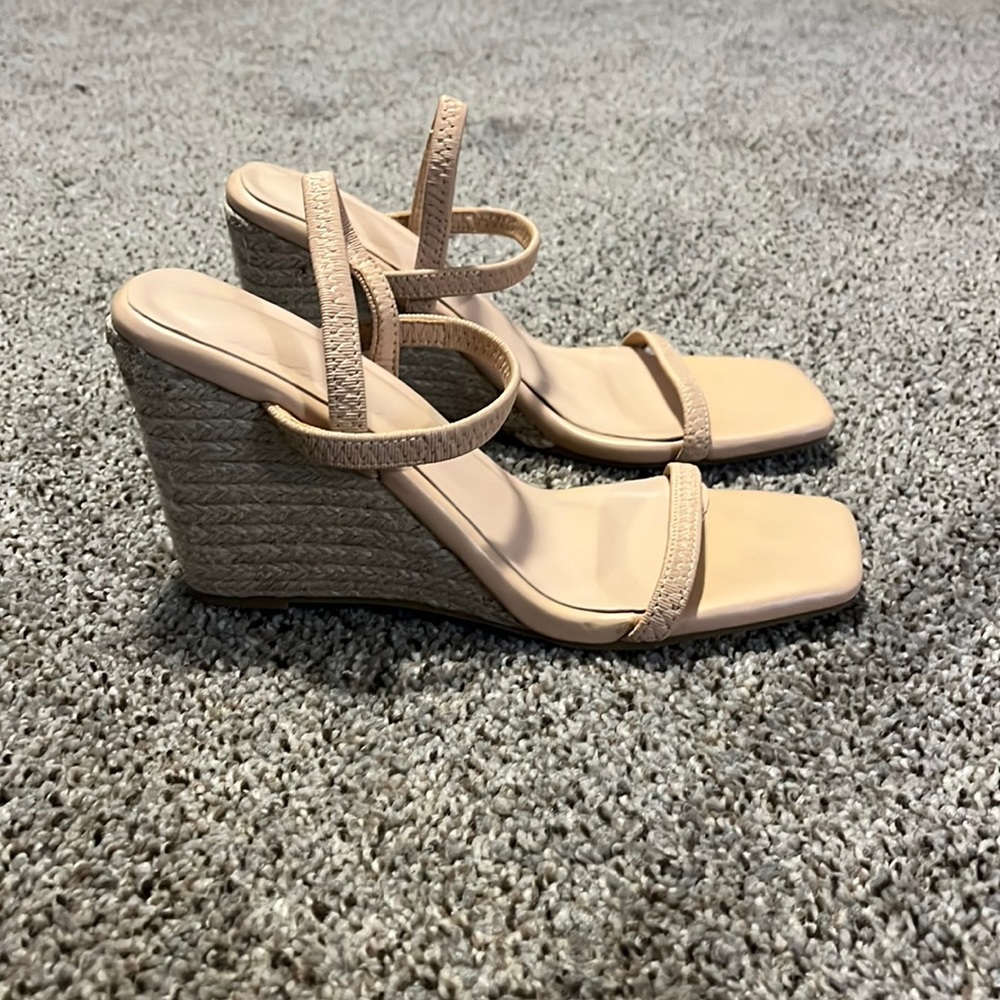 Espadrille Wedge Khaki Open Toe Heeled Sandals